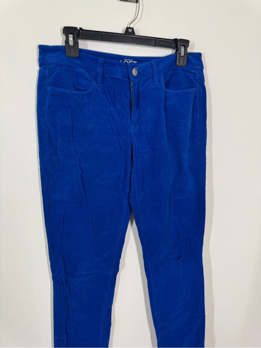 LOFT Royal Blue Super Skinny Pants Size 28 / 6 Jeans Style Corduroy Thin line - Picture 2 of 6